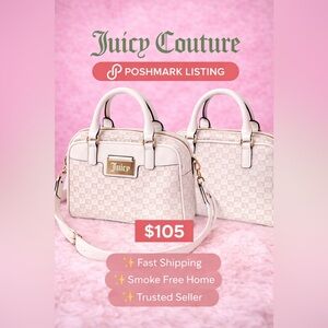 Price Drop‼️✨Juicy Couture Cream &White Monogram Dome Satchel✨